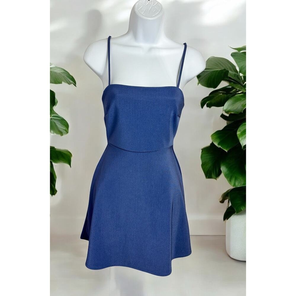 Urban Outfitter Blue Retro Y2K Dress Sz XS Sleeveless Skater 90's Aesthetic